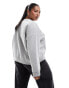 Noisy May Curve sweat with Longbeach print in grey melange