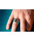 ფოტო #3 პროდუქტის Seraphinite Gemstone Sterling Silver Men Signet Ring in Black Rhodium