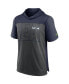 ფოტო #3 პროდუქტის Men's Heathered Charcoal, College Navy Seattle Seahawks Performance Hoodie T-shirt