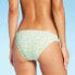 Фото #2 товара Juniors' Ribbed Cheeky Bikini Bottom - Xhilaration™ Bright Green Floral Medium