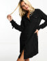 Vero Moda button through shirt mini dress in black