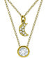 2-Pc. Set Cubic Zirconia Pavé Moon & Solitaire Pendant Necklaces, Created for Macy's