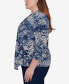 Plus Size Classic Animal Melange Two In One Top With Necklace