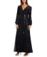 Sequined Blouson-Sleeve Gown