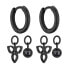 Фото #2 товара Black round earrings with 2in1 pendants TJ-0123-E-15