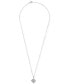 Фото #3 товара Macy's diamond Cluster 18" Pendant Necklace (1/10 ct. t.w.) in Sterling Silver, Created for Macy's