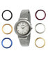 Фото #1 товара Women's Silver Watch Gift Set with 7 Changeable Bezels