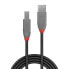 Фото #3 товара Lindy 1m USB 2.0 Type A to B Cable - Anthra Line - 1 m - USB A - USB B - USB 2.0 - 480 Mbit/s - Black