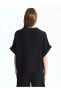 Фото #4 товара LCW Vision Polo Yaka Düz Kısa Kollu Oversize Kadın Bluz