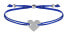 Corded bracelet with heart blue / steel
