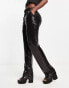 Urban Revivo high rise flare hem sequin trousers in black