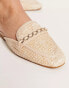 ASOS DESIGN Motto chain flat raffia mules in beige Bast-Beige, 36 - фото #3