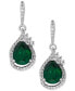 ფოტო #1 პროდუქტის Lab-Grown Emerald (2-3/4 ct. t.w.) and White Sapphire (1/2 ct. t.w.) Drop Earrings in Sterling Silver