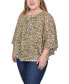 Фото #3 товара Plus Size Chiffon Poncho Top with Ring