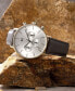 ფოტო #4 პროდუქტის Men's Legacy Quartz Traveller Leather Gray Watch 48mm