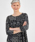 ფოტო #3 პროდუქტის Women's 3/4 Sleeve Printed Jacquard Top, Created for Macy's