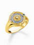 Фото #1 товара Thomas Sabo TR2449-974-1-54 Gold-plated signet ring w. sun symbol and small stones