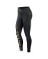 Фото #3 товара Women's Black New Orleans Saints Yard Line Crossover Leggings