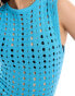 Cotton On bodycon mini dress in blue crochet