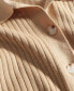 Фото #3 товара Women's Short-Sleeve Ribbed Polo Sweater, Created for Macy's