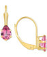 Фото #1 товара Pink Topaz Pear-Cut Solitaire Leverback Earrings (1 ct. t.w.) in 10k Gold