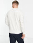 Jack & Jones Originals embroidered logo crew neck sweatshirt in white melange