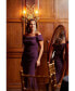 ფოტო #6 პროდუქტის Women's Ruched Off-The-Shoulder Long Dress