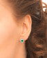 ფოტო #2 პროდუქტის Green Quartz (3/8 ct. t.w.) & Lab-Grown White Sapphire (1/3 ct. t.w.) Halo Heart Stud Earrings in Sterling Silver
