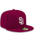 Фото #4 товара Men's Cardinal San Diego Padres Logo White 59FIFTY Fitted Hat