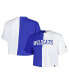 Women's Royal, White Kentucky Wildcats Color Block Brandy Cropped T-shirt