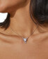 Silver-Tone Cubic Zirconia Heart Pendant Necklace, 16" + 2" extender, Created for Macy's