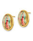 Фото #2 товара Stainless Steel Enameled Our Lady of Guadalupe Earrings