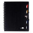 Фото #1 товара LIDERPAPEL Spiral notebook A4 micro executive plastic cover 100h 80gr frame 5 mm 5 dividers with rubber band
