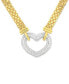 ფოტო #1 პროდუქტის Cubic Zirconia Heart 18" Pendant Necklace in Sterling Silver & 18k Gold-Plate