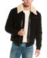 Фото #1 товара The Kooples Leather-Trim Wool-Blend Jacket Men's