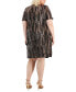 ფოტო #5 პროდუქტის Plus Size V-Neck Asymmetric Tiered Sheath Dress