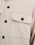 Jack & Jones heavy brushed twill overshirt in beige