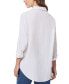 ფოტო #2 პროდუქტის Women's Roll-Tab Oversized Linen Shirt