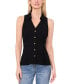 Women's Sleeveless Button Down Collared Blouse