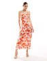 Фото #1 товара Vila satin maxi cami dress in poppy floral print