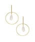 Фото #1 товара Modern Gold - Tone and Freshwater Pearl Drop Hoop Earrings