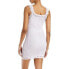 Aqua Marled Crocheted Sleeveless Bodycon Dress White L