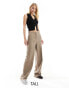 Pieces Tall pleat front tailored trousers in camel