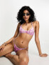 Фото #3 товара Weekday Jet halter bikini top in pink ripple print exclusive to ASOS