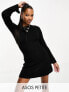 Фото #1 товара ASOS DESIGN Petite knitted fit and flare mini dress in black