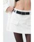 Women's Leather Belted Mini Skirt