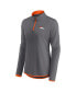 ფოტო #2 პროდუქტის Women's Gray Denver Broncos Corner Long Sleeve 1/4 Zip Top