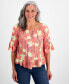 Фото #1 товара Petite Tulip Menagerie On/Off Knit Top, Created for Macy's