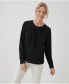 Фото #1 товара Organic Cotton Relaxed Slub Gathered Long Sleeve Top