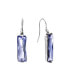 ფოტო #1 პროდუქტის Rectangular Crystal Drop Earrings in Silver-Plate